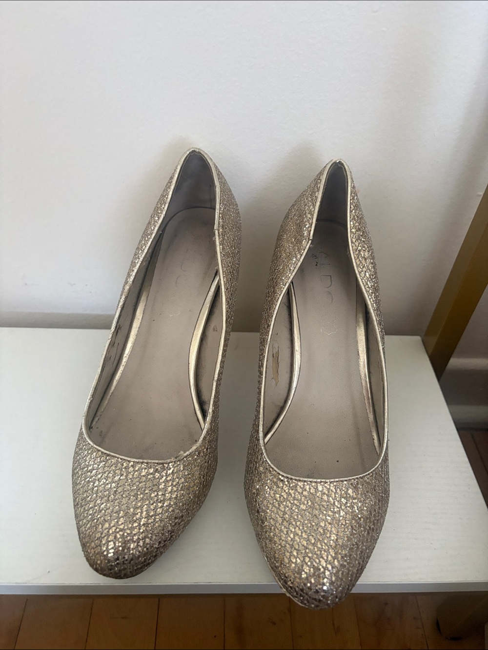 Aldo Shimmering Champagne Pointed-Toe Pumps
